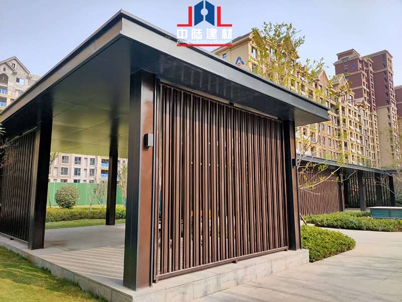 铝单板厂家实拍连廊铝单板案例 中陆建材