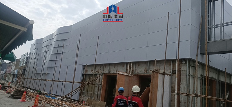 银灰色幕墙外墙铝单板 生产过程及安装现场实拍