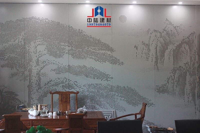 雕刻冲孔板呈现山水风景画效果 谁还能做到这么高端